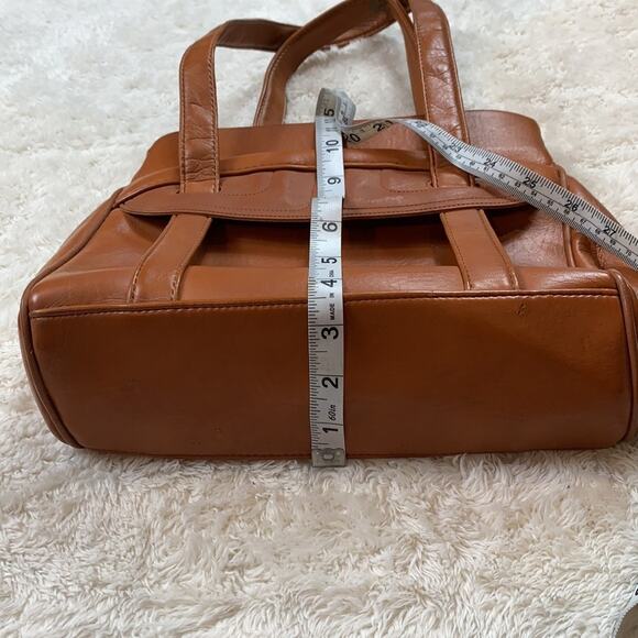 Vintage 80s unbranded burnt sienna shoulder bag - Picture 4 of 12